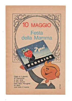 ADVERTISING ADVERTISING WERBUNG ITALIAN CLIPPING 1964 PERUGINA KISSES MOTHER'S PARTY
