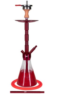 Made in Germany Hookah Aluminum Brass Glass German Shisha 2 Hose Connection S...