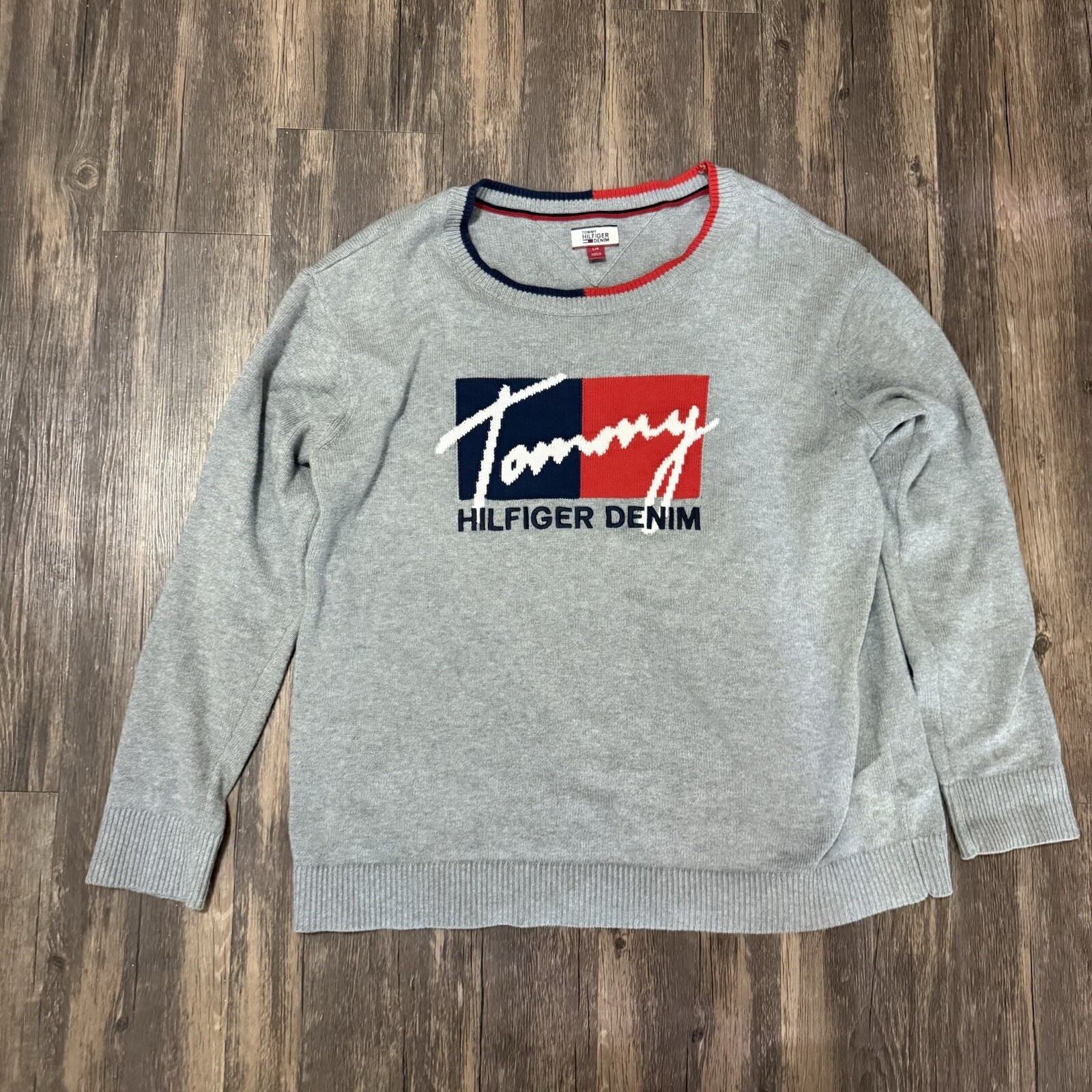 Tommy Hilfiger Denim Sweater LOGO Collection Women's Large