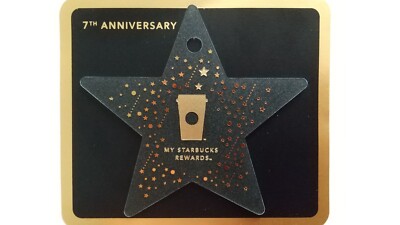 Starbucks Korea Card 2018 No 6157 MY STARBACKS REWARDS PIN INTACT Gold #2103