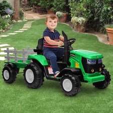 12V Battery Powered Kids Ride On Tractor w/ Remote Control  Detachable Trailer