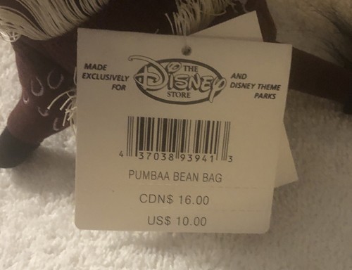 Disney Pumbaa Bean Bag NWT Lion King Broadway Musical. Plush Wearing Costume - Picture 4 of 7