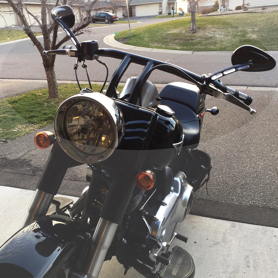 Manillar universal de arrastre universal Fat de 1 pulgada personalizado de 8" para motocicleta Foto 4 de 4