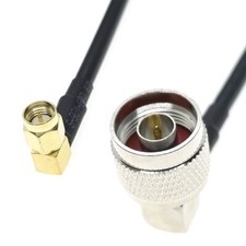SMA male Right angle to N male 90 connector lot RF Coaxial Cable jumper RG58