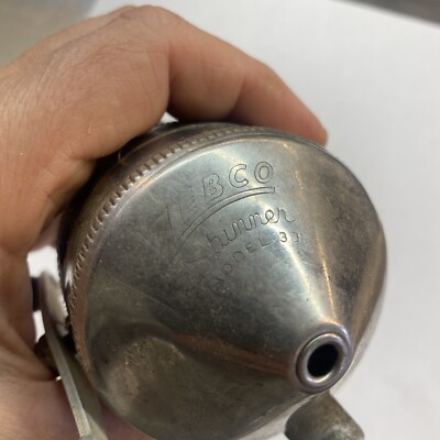 Vintage Zebco 33 Fishing Reel Spinner Push Button Chrome Black