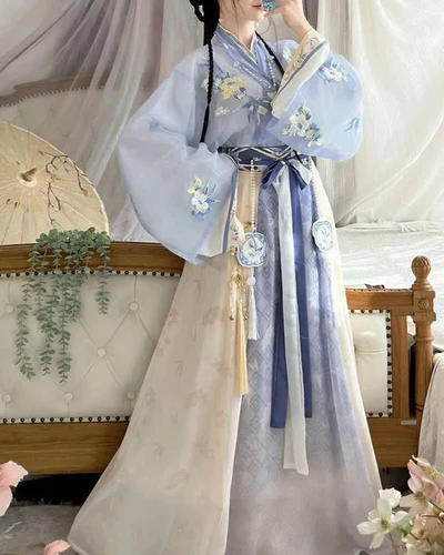 Hanfu Vestito Donna Antico Cinese Tradizionale Hanfu Cosplay Costume Abito Estivo - Foto 3 di 10