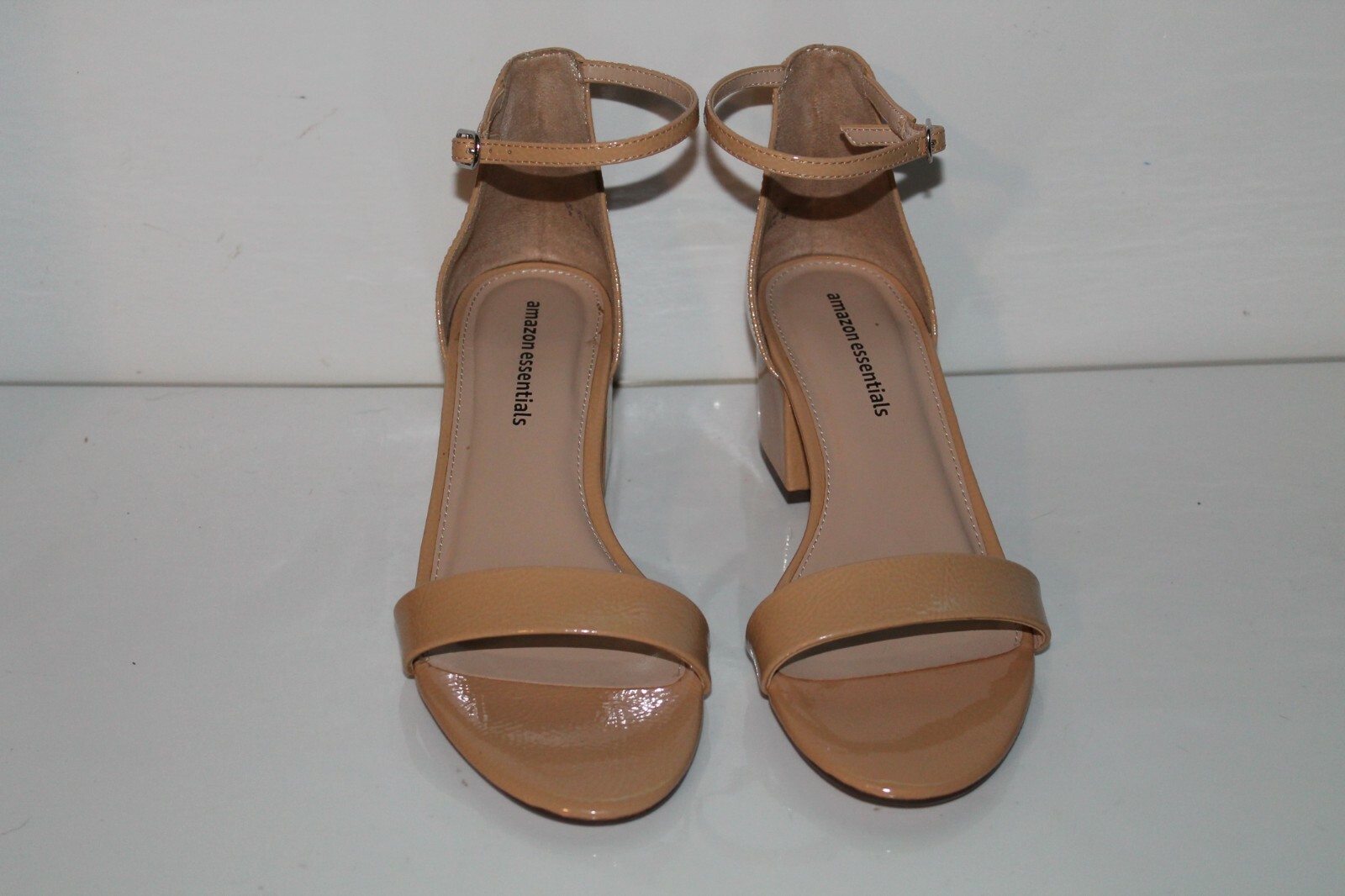 Amazon Essentials 2 Strap Heels, Beige Patent, Le… - image 2