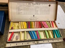 Vtg Box Greenland Studios Lot Oil Pastels Set Art Supplies Painting School Home