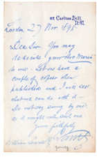 Charles Santley Signed Letter 1895 / Autographed Opera Singer