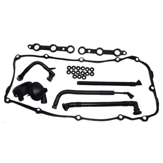 PCV CRANKCASE VENT VALVE BREATHER HOSE GASKET SET For BMW 525i 325i
