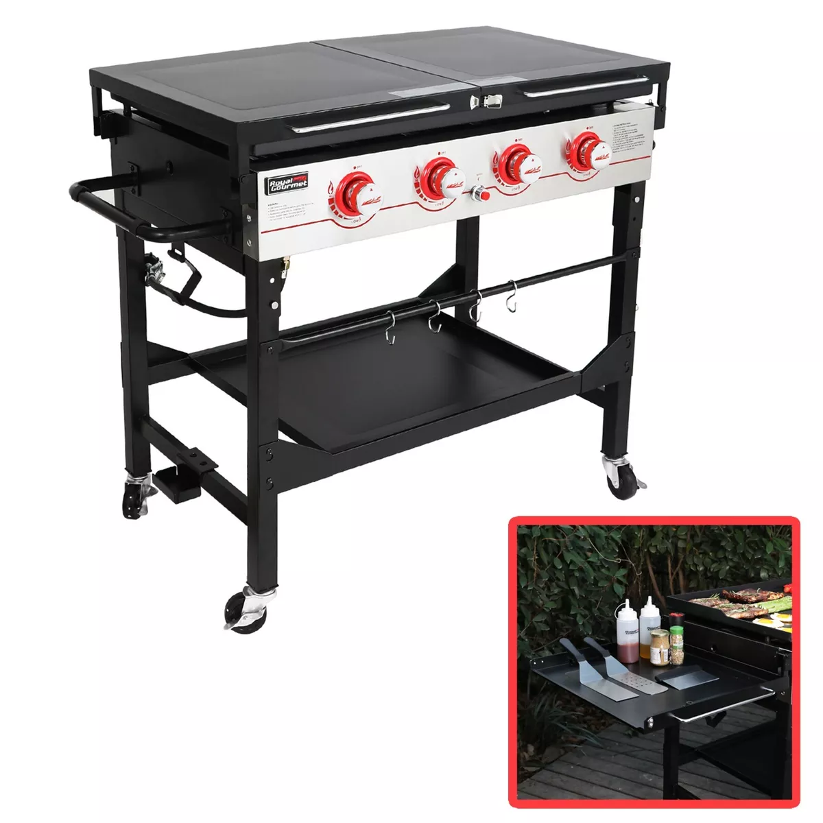 Royal Gourmet 36-Inch Gas Griddle 4-Burner Flat Top Propane Grill