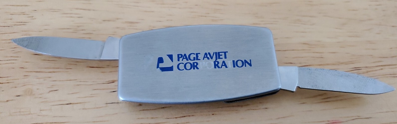 Page AvJet Corporation Vintage Zippo Money Clip with Small Blade and Nail File