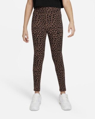 Nike Girls Sportswear FavoritesBig Kids Leopard Printed Tight Fit