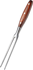 Edelstahl Grillgabel mit Holzgriff f&uuml;r Fleisch und Wurst, 29,5 cm