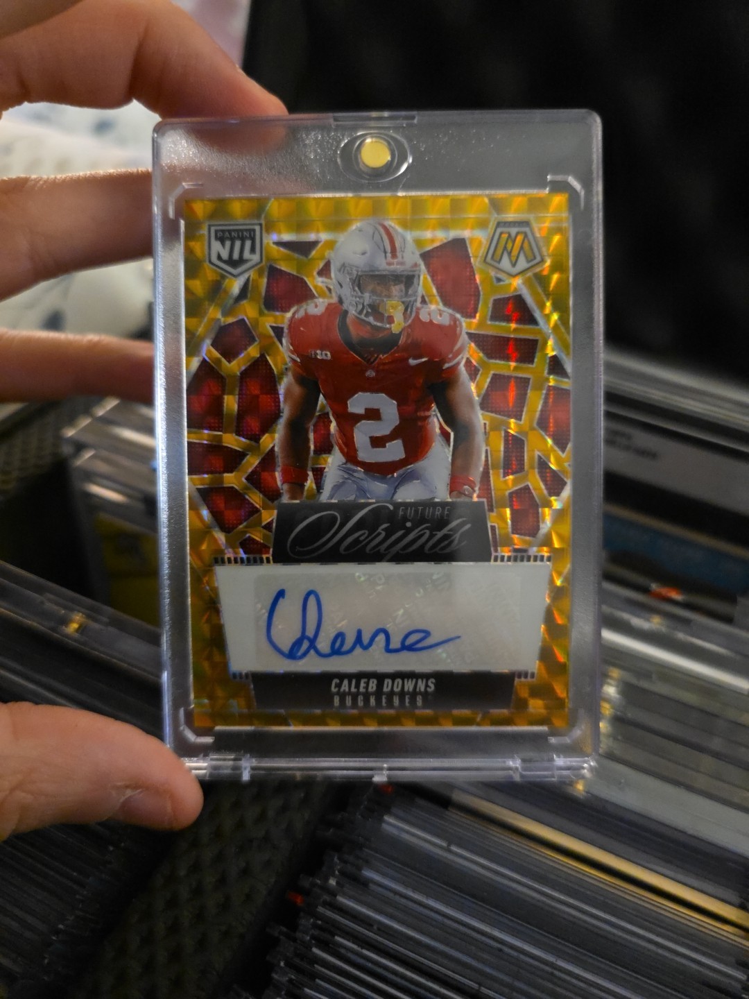 2025 Mosaic Caleb Downs NIL Gold Future Scripts Autograph #08/10!!!