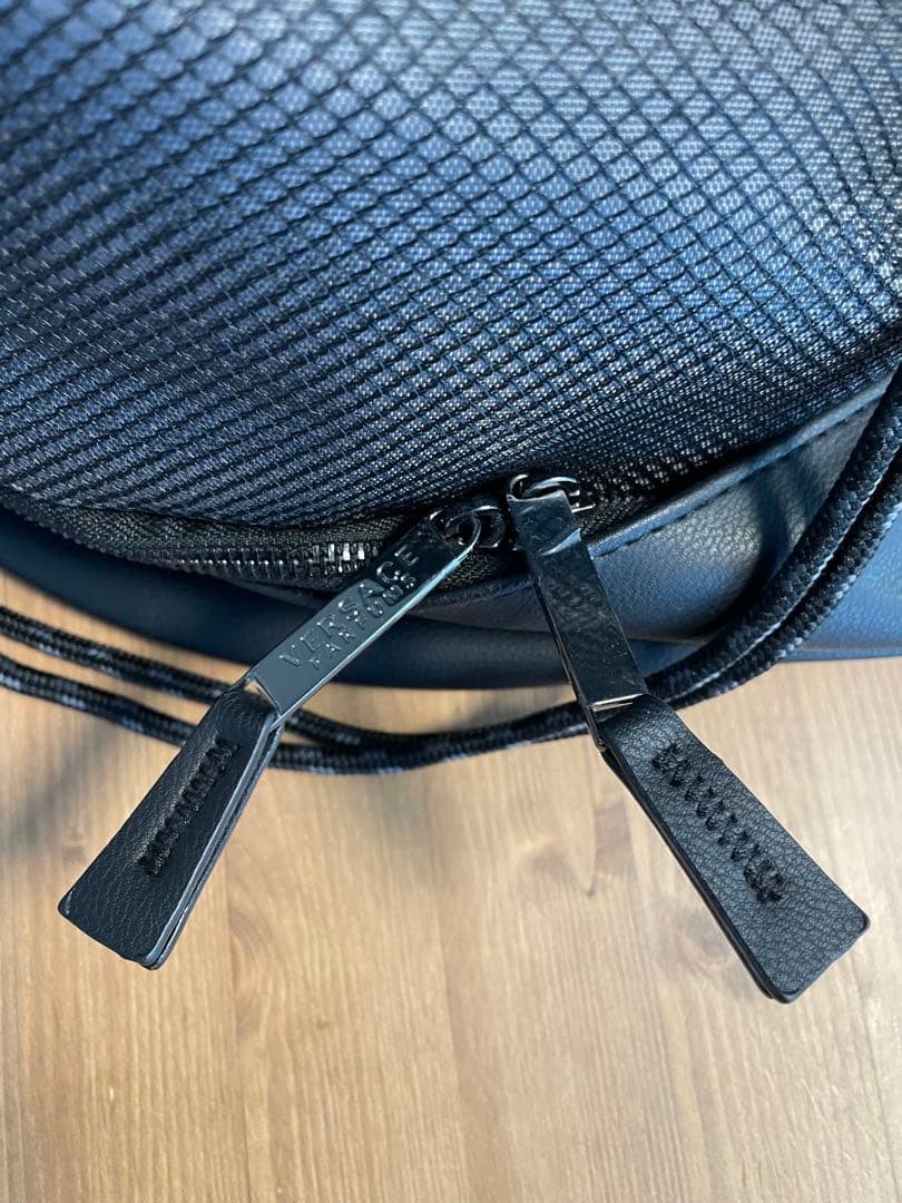 VERSACE PARFUMS Gray Synthetic Drawstring Backpack with Mesh Pocket thumbnail 4