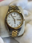 Vintage Seiko Men’s Day/Date Watch Two Tone 7N43-9048 Stainless Steel White Dial