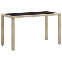 Gartentisch Beige 123X60X74 Cm Poly Rattan