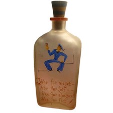 VINTAGE 1937 Sailor Frosted Decanter Jacob E. Bang Kastrup (Holmegaard) Denmark