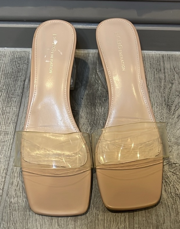 BCBGeneration Luckee Transparent Heel Sandals Sli… - image 1