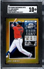 2019 Panini Contenders Optic #17 Jose Ramirez NEON ORANGE PRIZM /17 SGC 10 GEM