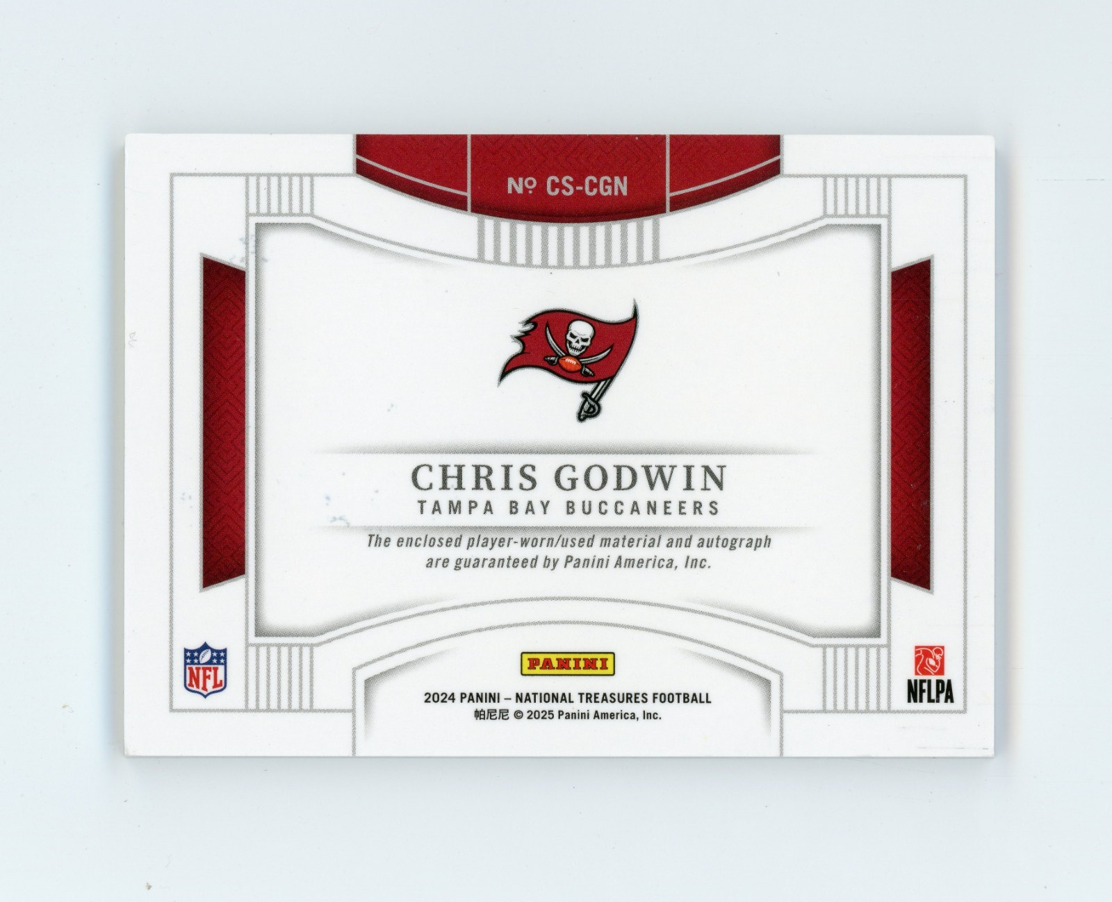 CHRIS GODWIN 2024 Panini National Treasures NFL Logo Shield Auto #1/1 Colossal view 2