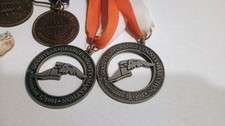 Long Beach And Orange County Marathon Finisher Medals, Big Sur Marathon 1993.