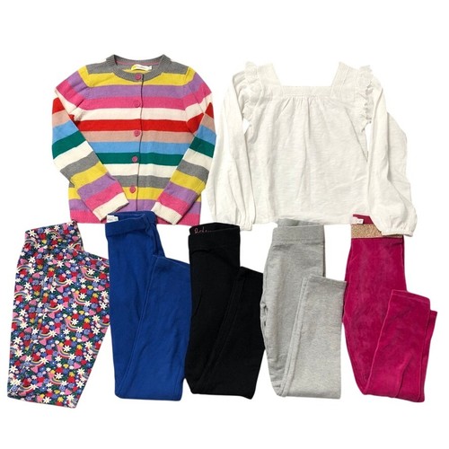 Mini Boden Clothing Lot Girls 7-8 Kids Multicolor Striped Lace Velvet Leggings