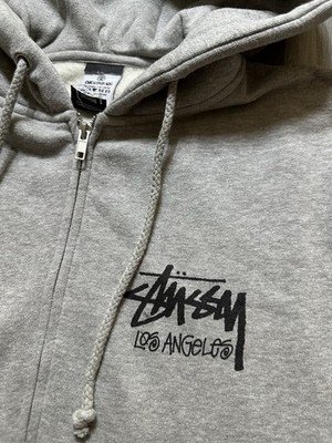 Stussy Los Angeles Chapter Men's Full Zip Gray Medium Hoodie NWOT