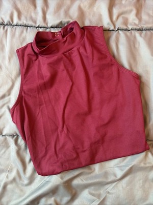 So Danca M1 Burgundy Mock Neck Ballet Dance Leotard Open Back Adult Medium?