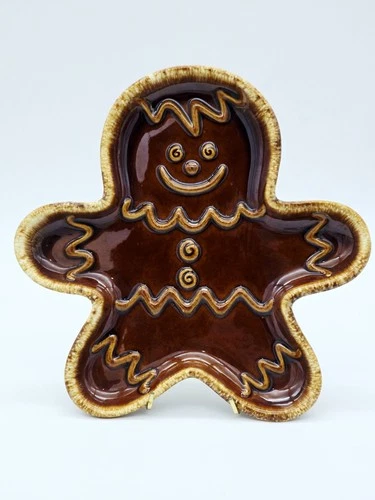 Vintage MCM Hull Pottery Gingerbread Man 10" Platter, Tray - Exc. Condition