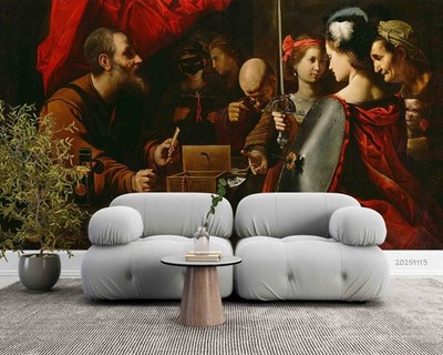 3D Figure Oil Painting Self-adhesive Removeable Wallpaper Wall Mural 30