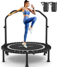 40"/48" Foldable Rebounder Trampoline for Adults/Kids with Resistance Bands    