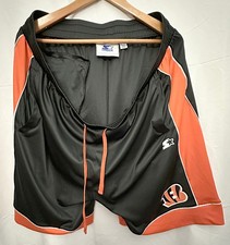 Men's Starter Black/Orange Cincinnati Bengals Fan Favorite Fashion Shorts 3XL.
