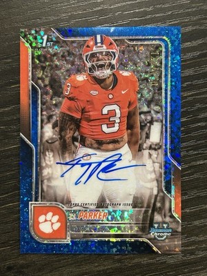 2025 Bowman U University Chrome #BCA-TJP T.J. Parker Blue Mini Diamond Auto /150