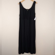 Old Navy Waist-Defined Sleeveless Crepe Midi Dress - Black - NWT