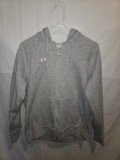 Under Armour Women's Gray Zippered Jacket Hooded Fleece Size M