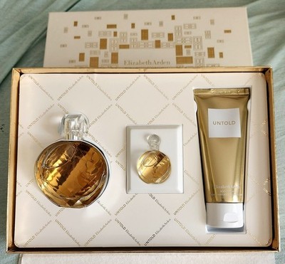 Elizabeth Arden UNTOLD Eau de Parfum Spray 1.7oz Splash & Cream 3 Piece Gift Set
