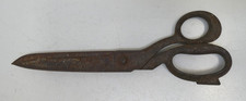 VINTAGE LARGE TAILORS SCISSORS HEAVY METAL DRESSMAKER'S SHEARS SEWING TOOL