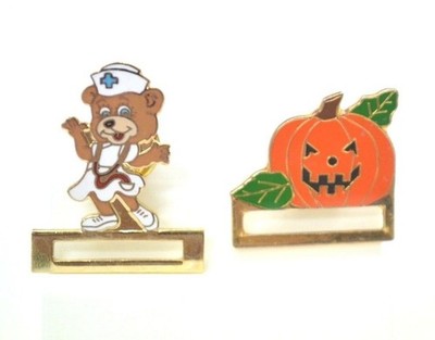 Badge ID Holder Lot of 2 Clip-Eze Other Halloween Jack Pumpkin Teddy Bear Nurse
