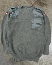 1960s German Army Military Commando Sweater Size 52 Green Wool Padded Elbow