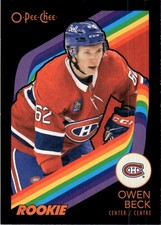 2023-24 O-Pee-Chee Update Black Border Rookie Owen Beck Rookie /100 Montreal