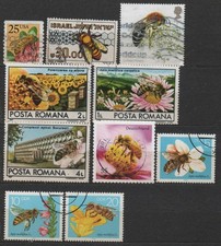 Bienen kleines Lot gebrauchter Briefmarken Rumänien Deutschland Israel