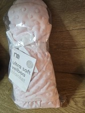 New Mothercare Ultra Soft Velboa Baby Girl Blanket Pink vintage BNWT