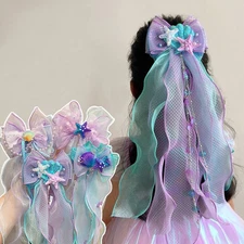 Mermaid Headwear, Children's Princess Bow, Hairpin, Girls' Floating Yarn A3