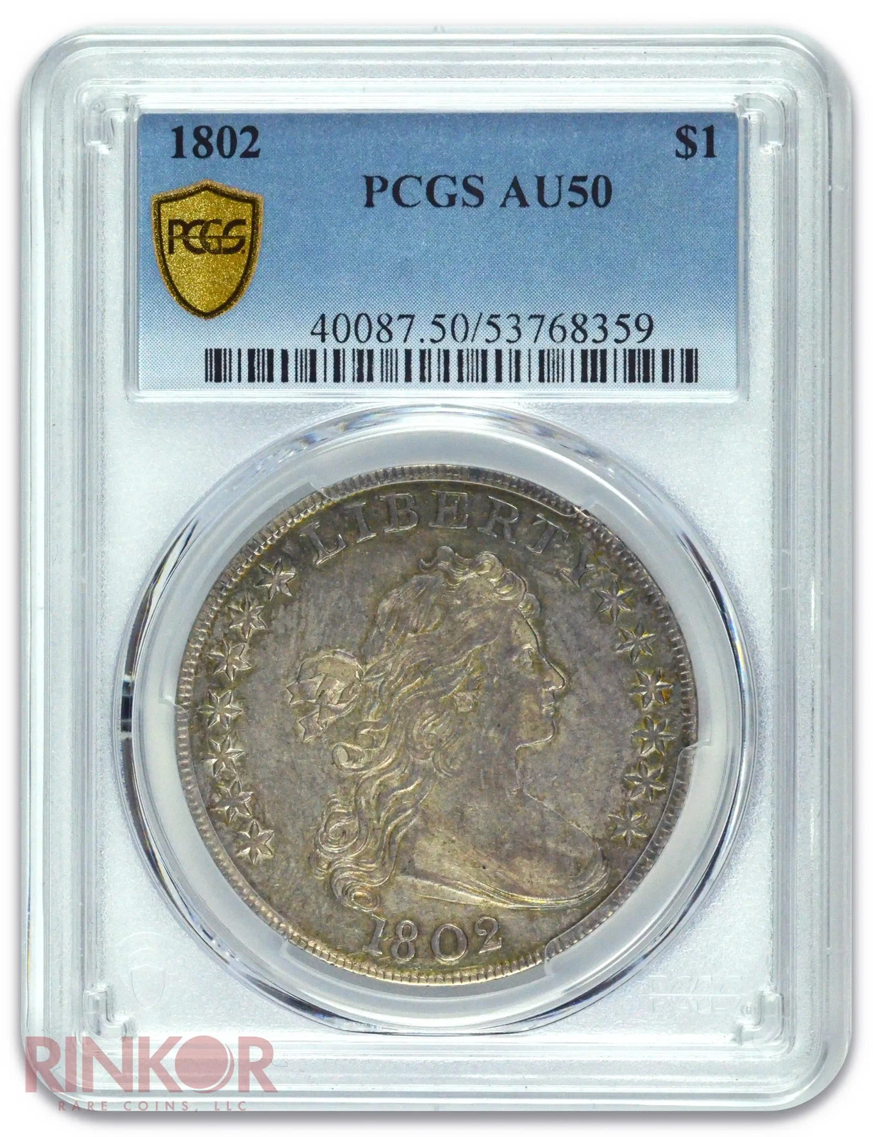 1802 $1 Draped Bust Dollar PCGS AU-50