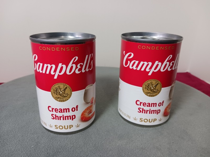 2 cans Campbell's Condensed Cream of Shrimp Soup 10.5 oz NEW Exp May. 2026