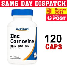 Nutricost Zinc Carnosine 86Mg 120 Capsule Gluten Free Gut Health Free Post