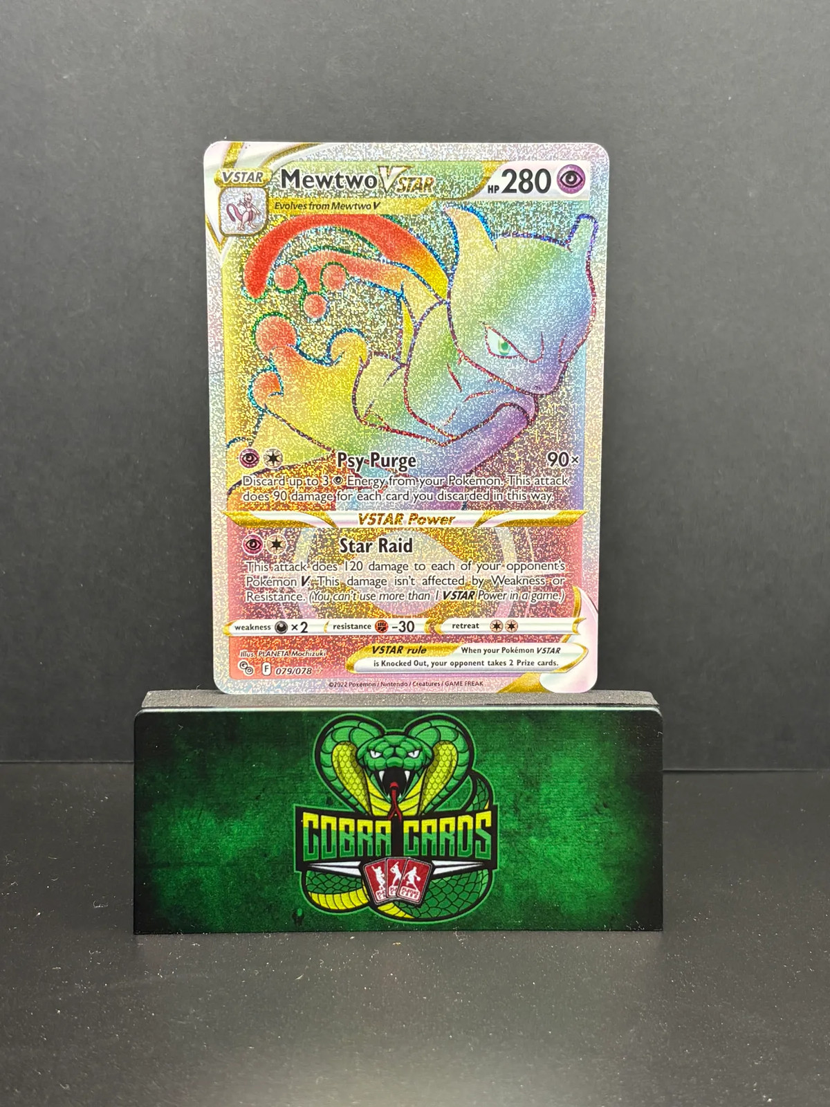 2022 GO Mewtwo VSTAR Rainbow Secret Rare HR #79/78