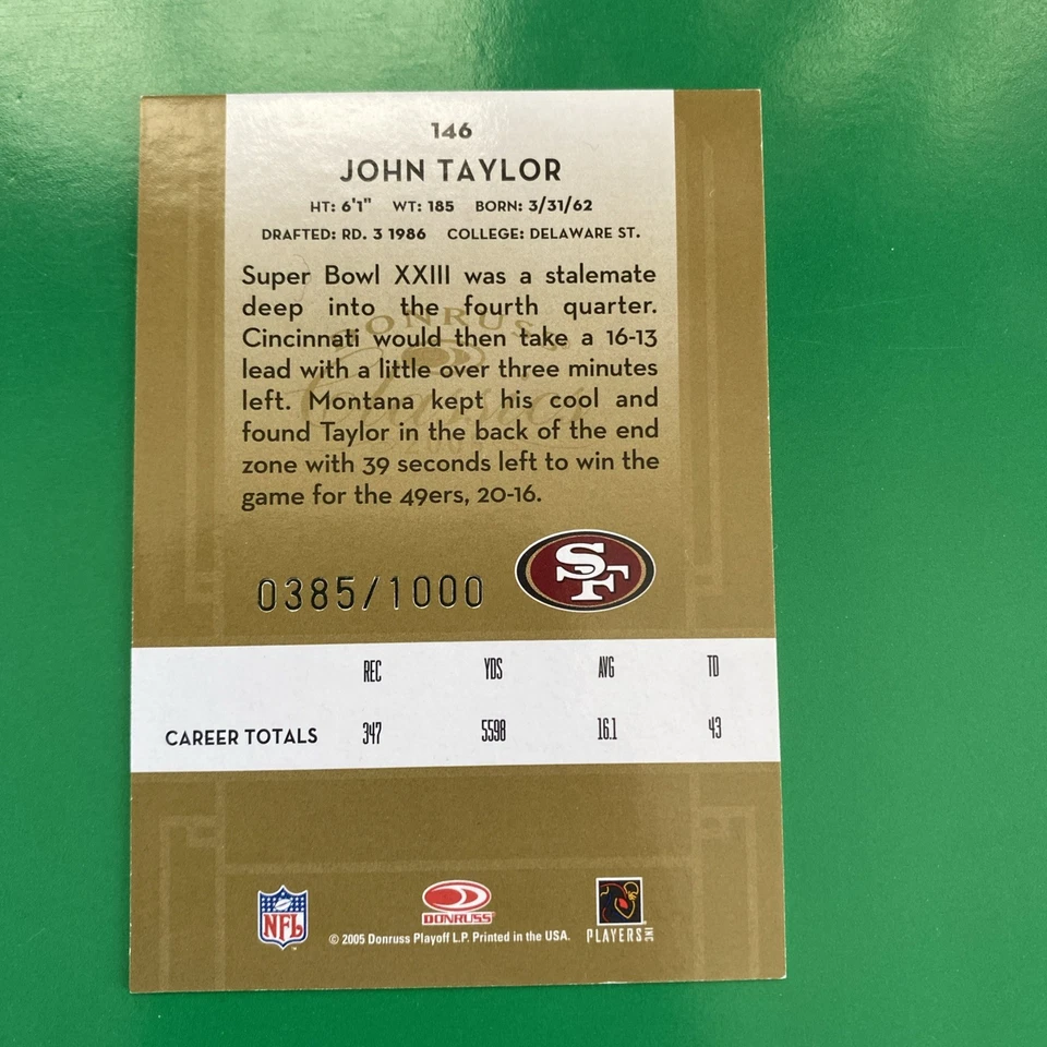 John Taylor 2005 Donruss Classics Legend Card #146 LTD #385/1000 - Image 2 of 3